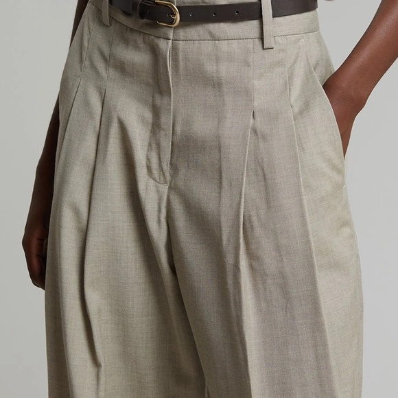 The Frankie Shop Gelso Pleated Trousers Taupe Melange NWT - Picture 6 of 11